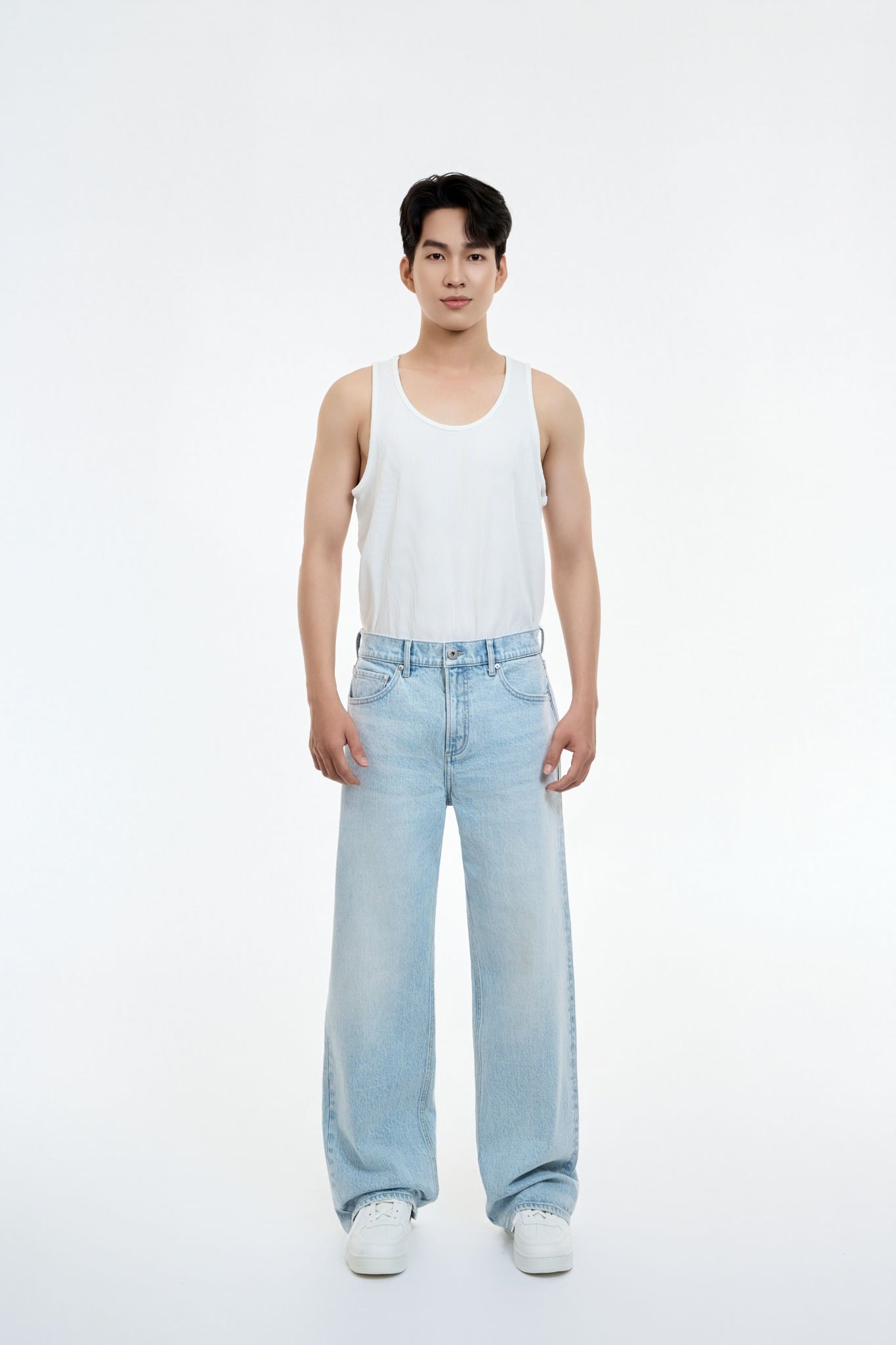 QUẦN DÀI UNISEX MÀU XANH SÁNG FORM RELAX