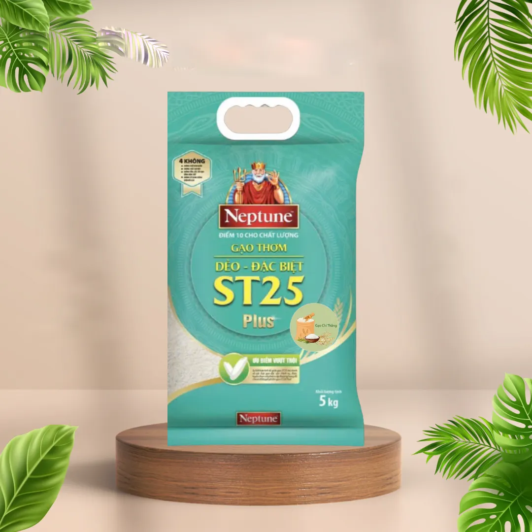 Gạo thơm dẻo đặc biệt Neptune ST25+ Plus(Túi 5kg)