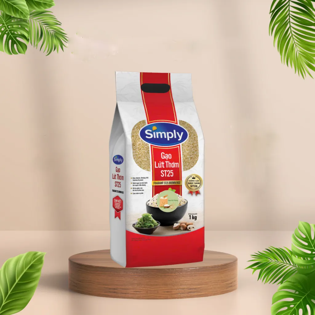 Gạo lứt thơm ST25 Simply ( Túi 1kg)
