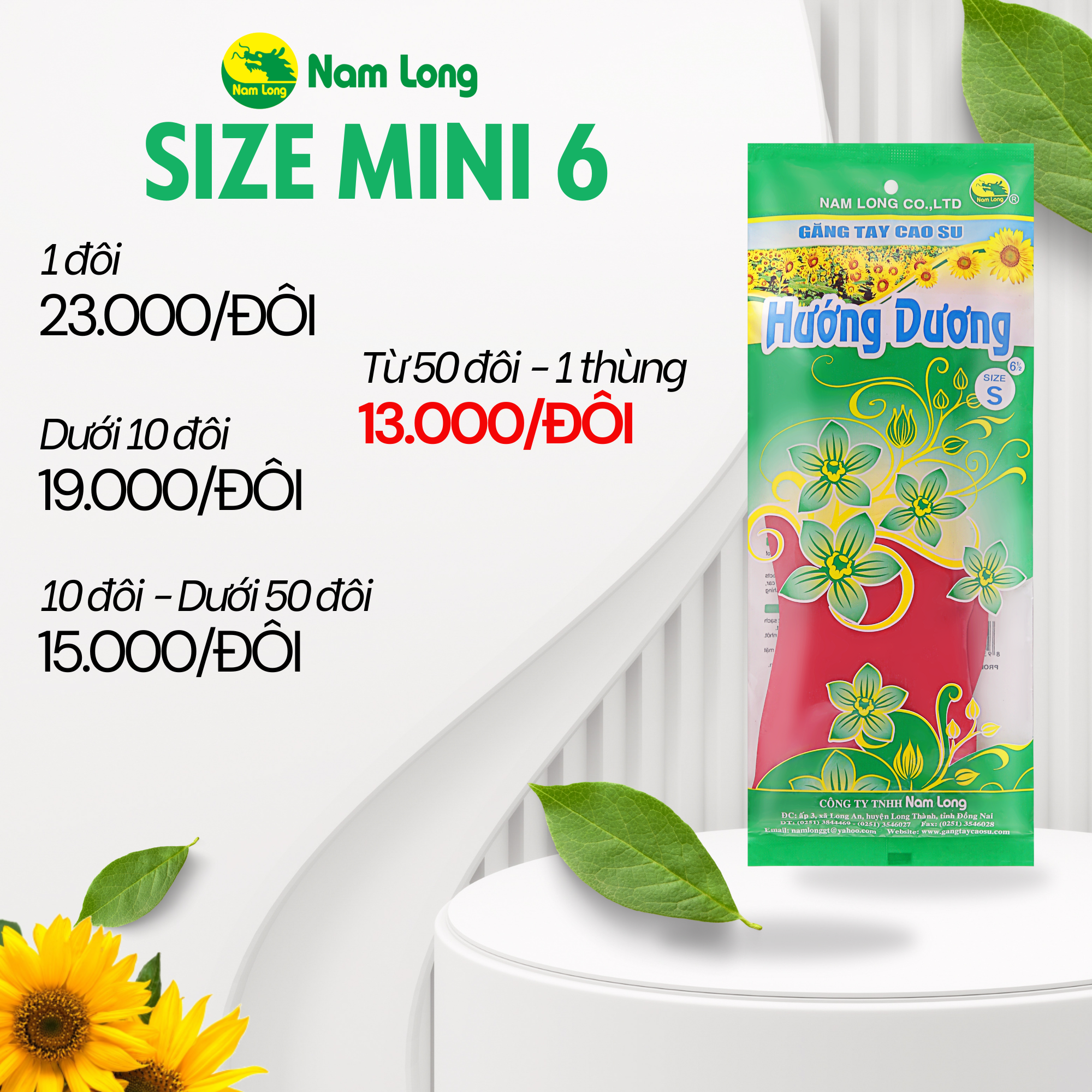 Găng tay cao su rửa chén Nam Long size Mini 6 – 24