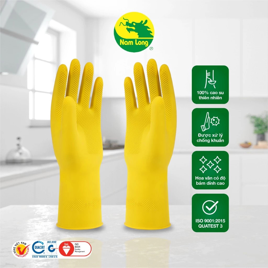 Găng tay cao su vệ sinh Nam Long size Trung 9