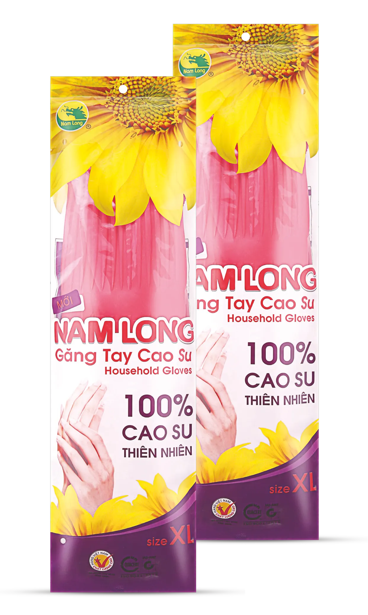 Găng tay cao su vệ sinh Nam Long size Dài XL