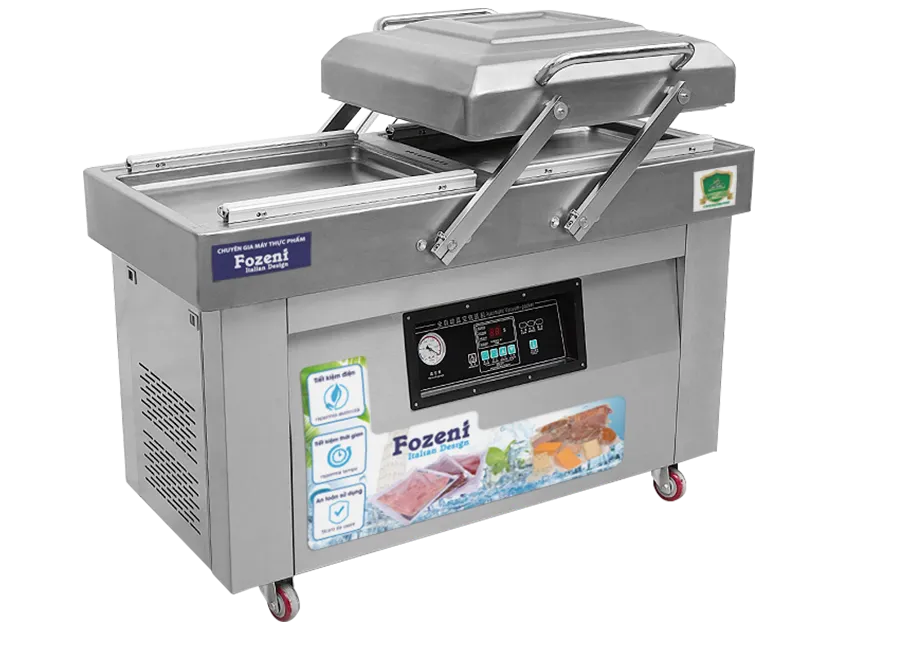 Máy đóng gói hút chân không đôi Fozeni FZ-DZ600x2