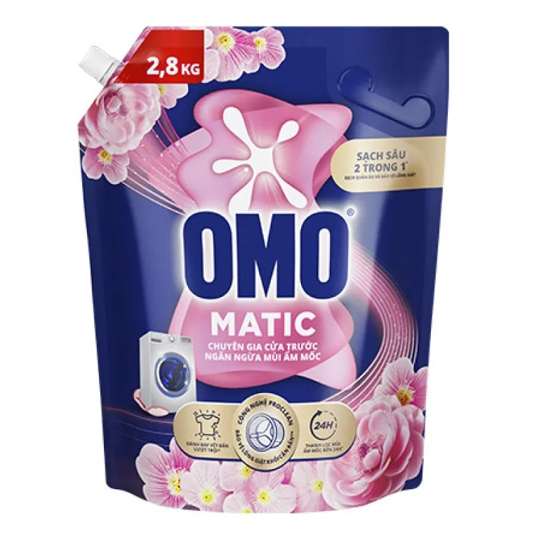 Nước giặt OMO Matic cửa trước ngăn mùi ẩm mốc
