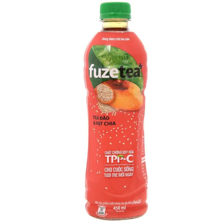 FUZETEA TRÀ ĐÀO HẠT CHIA 450ML