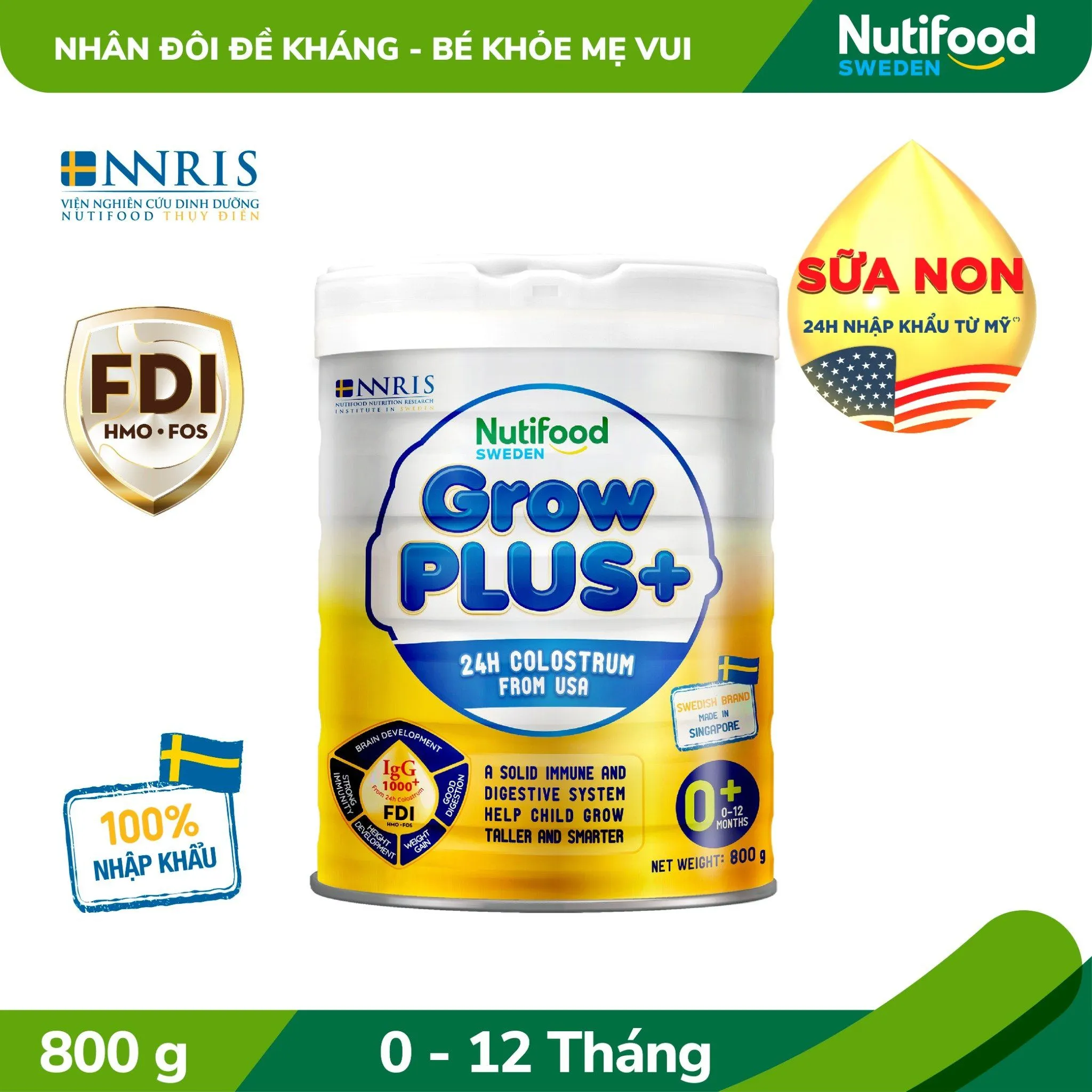 Sữa bột Nutifood GrowPLUS+ Sữa Non Trên 1 tuổi