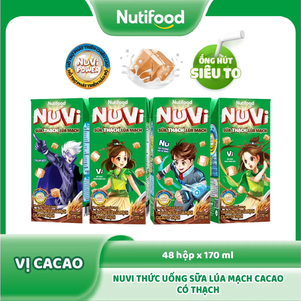 Thức Uống Sữa Lúa Mạch Cacao Có Thạch