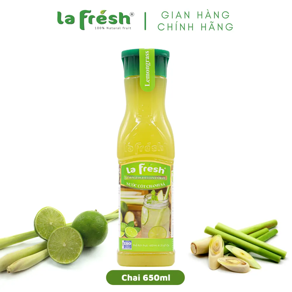 Nước cốt Chanh sả 650ml - Thùng 12 Chai