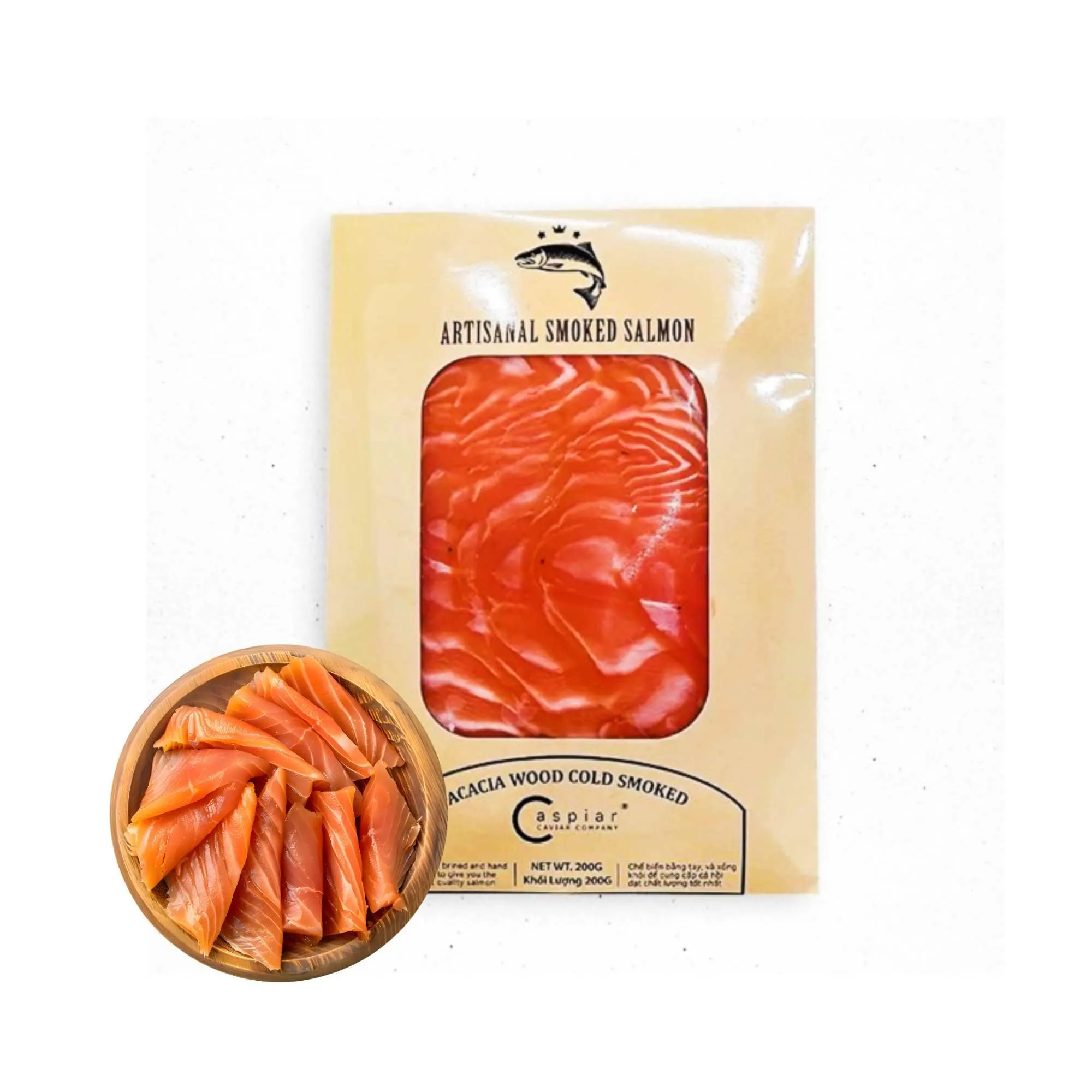 Cá hồi xông khói vị nguyên bản Caspiar 200g