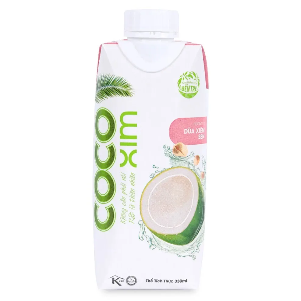 Nước dừa đóng hộp Cocoxim Sen - Thùng 12 Hộp 330ml