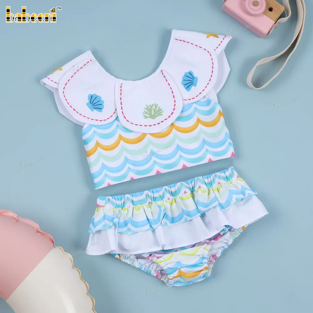 Đồ bơi bé gái mùa Xuân-Hè, họa tiết biển DR4187