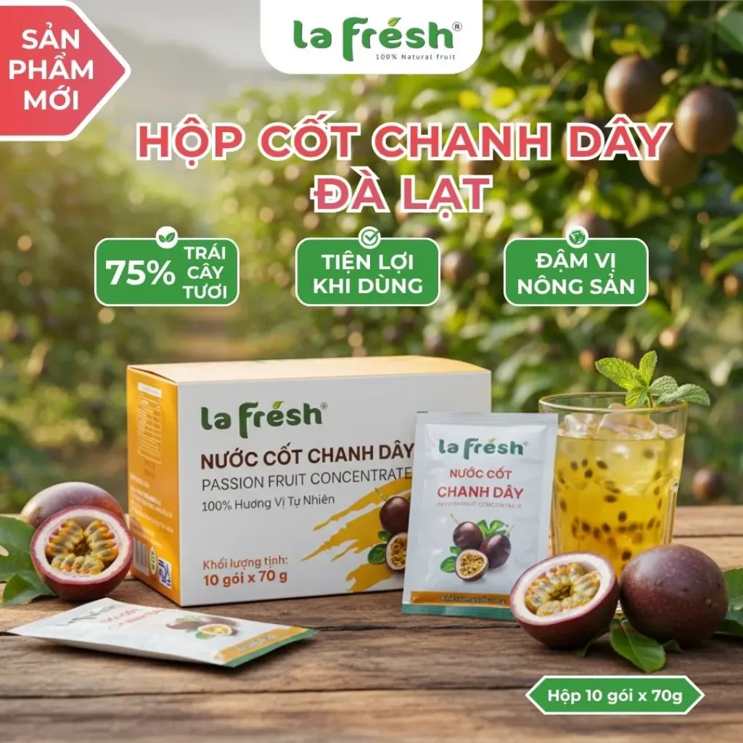 Nước cốt Chanh dây - Hộp 10 gói x 70g