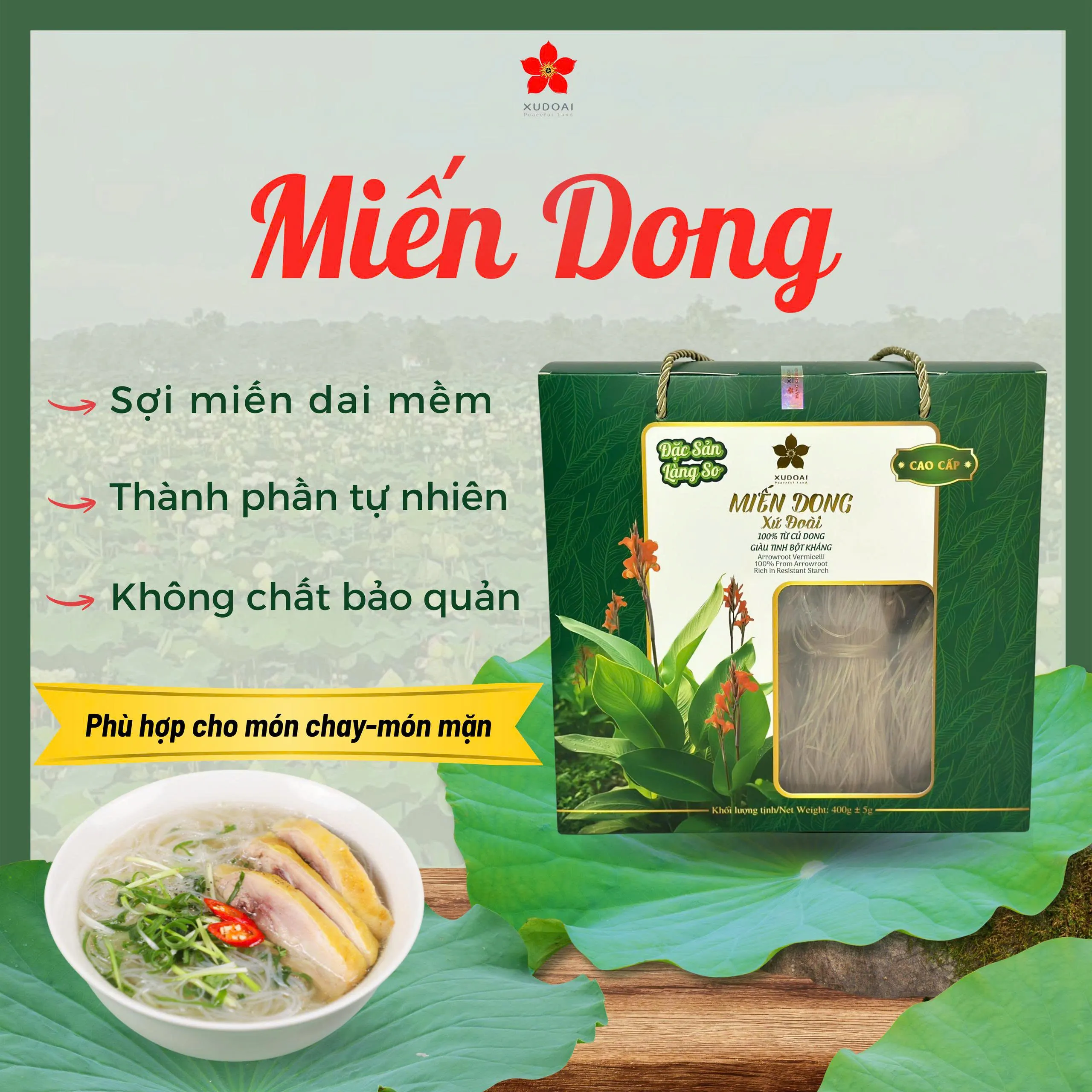 Miến Dong Xứ Đoài 400g - 100% nguyên chất
