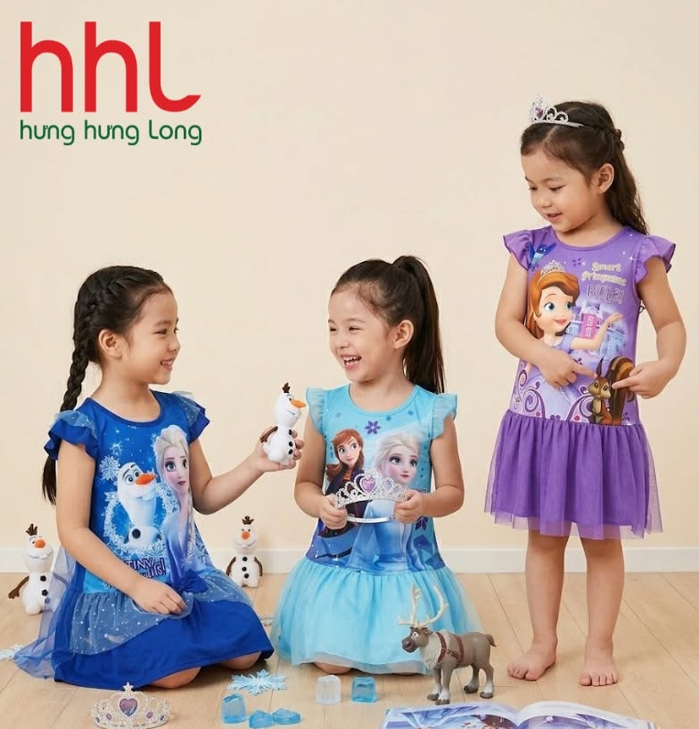 Đầm Công Chúa Disney Cho Bé Gái