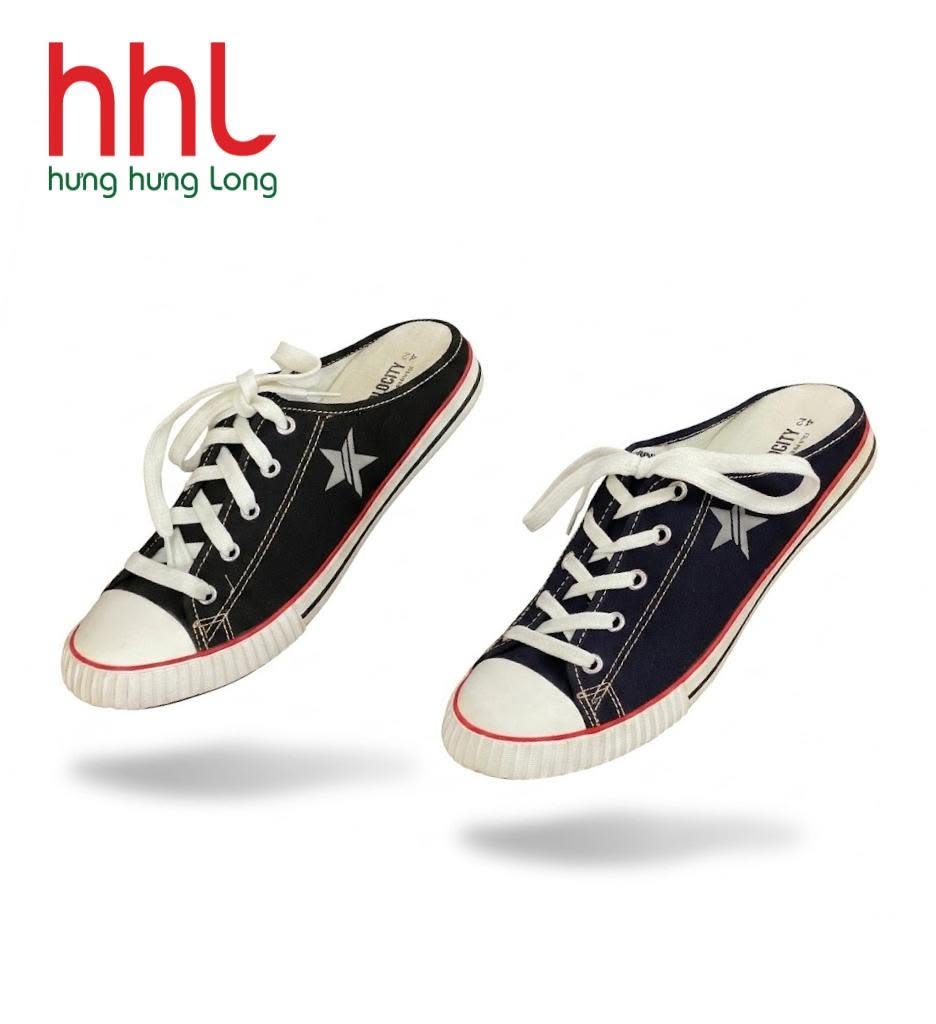 Giày Sục Canvas Hở Gót Thời Trang
